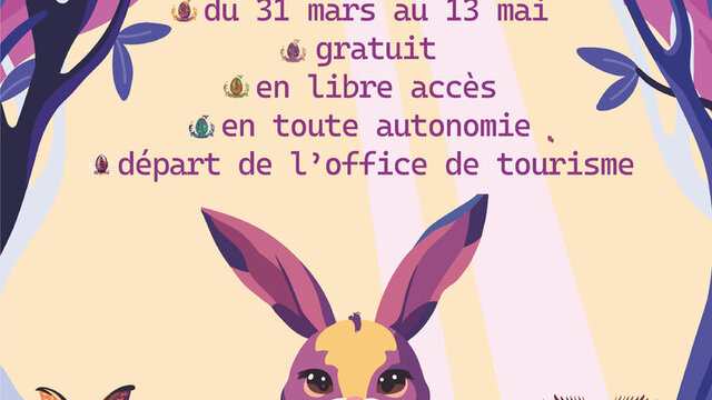 Affiche du jeu parcours de Gassin de Pâques 2024 - - La Quête des Œufs Magiques avec l'héroïne Lumibelle